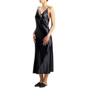 Natori Womens Glamour V-Neck Slip Dress Medium Black - NWT $160
